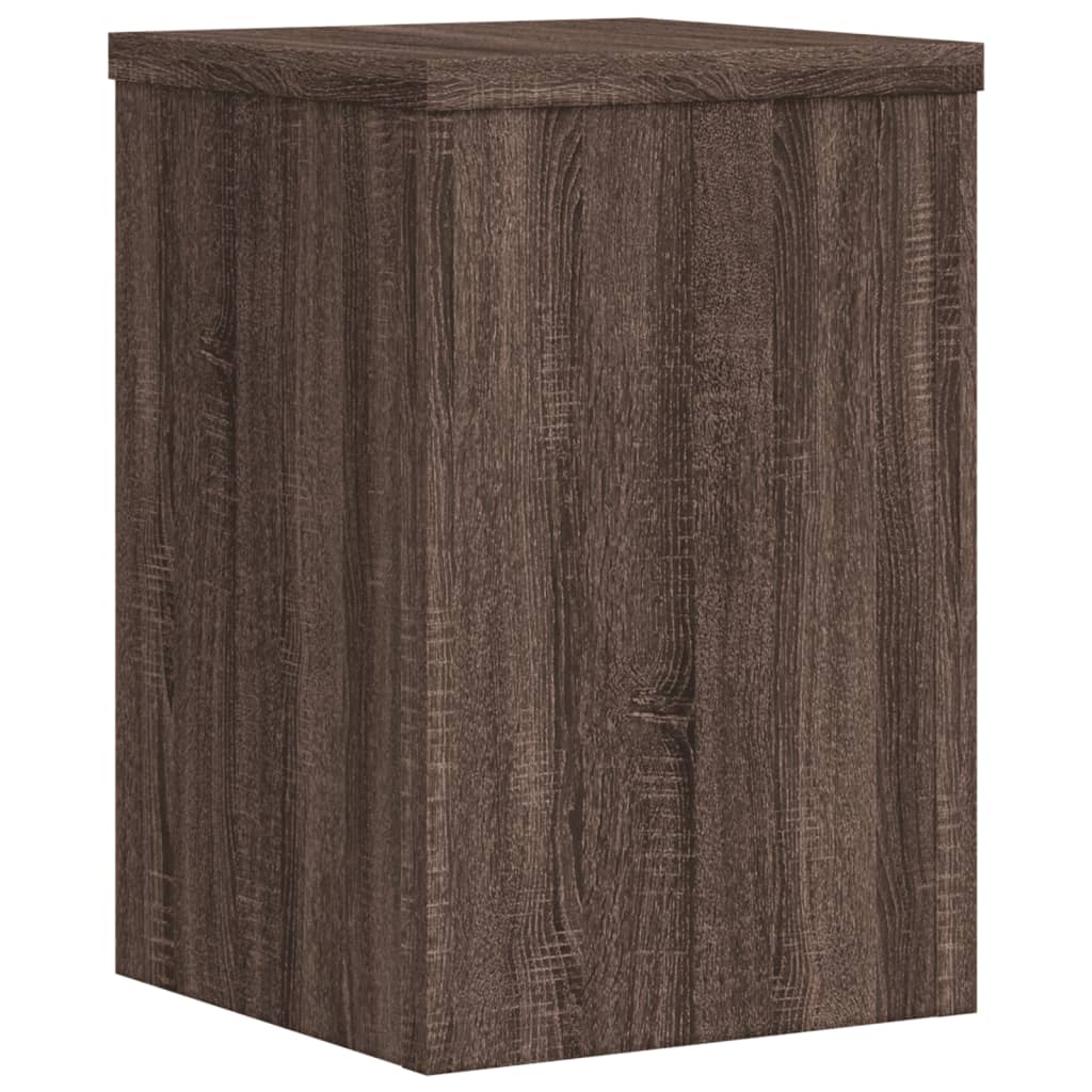 Plantenstandaards 2 st 20x20x30 cm bewerkt hout bruin eiken - AllerleiShop