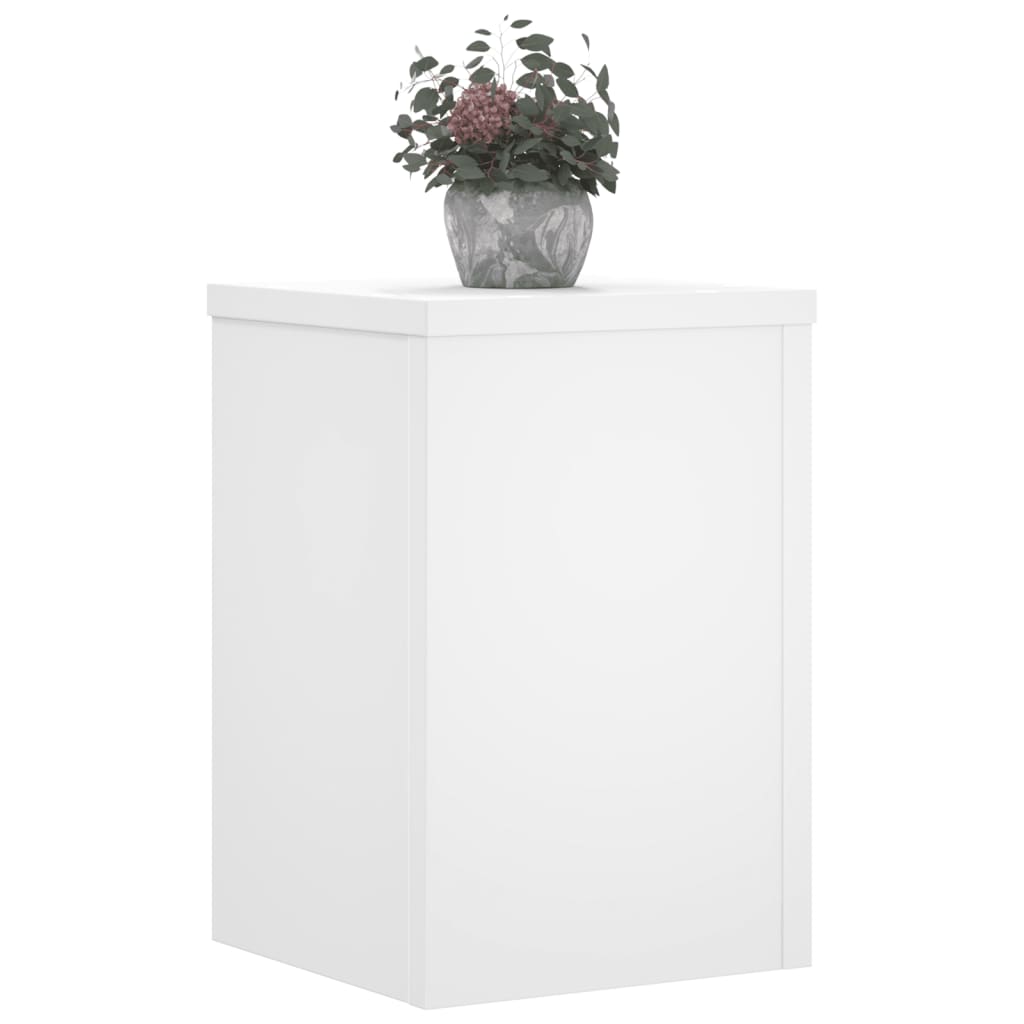 Plantenstandaards 2 st 25x25x35 cm bewerkt hout wit - AllerleiShop