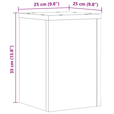 Plantenstandaards 2 st 25x25x35 cm bewerkt hout wit - AllerleiShop