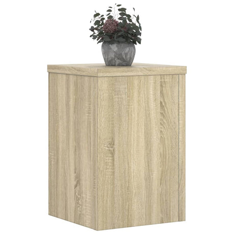 Plantenstandaards 2 st 25x25x35 cm bewerkt hout sonoma eiken - AllerleiShop