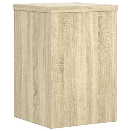 Plantenstandaards 2 st 25x25x35 cm bewerkt hout sonoma eiken - AllerleiShop