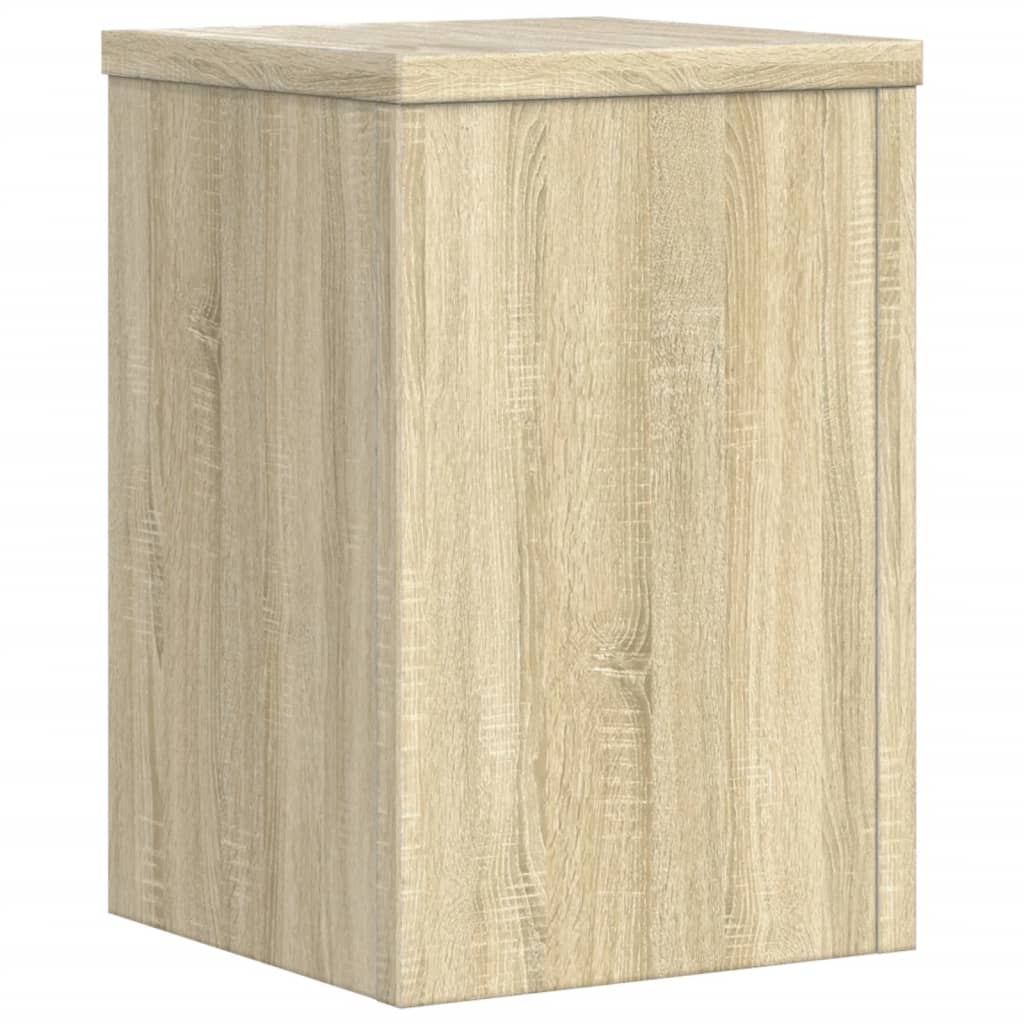 Plantenstandaards 2 st 25x25x35 cm bewerkt hout sonoma eiken - AllerleiShop