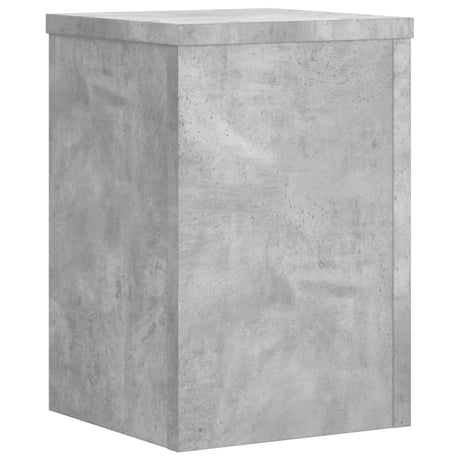 Plantenstandaards 2 st 25x25x35 cm bewerkt hout betongrijs - AllerleiShop