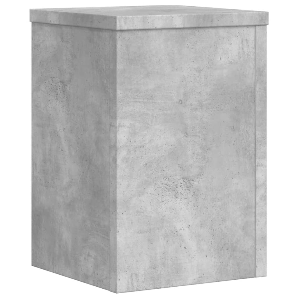 Plantenstandaards 2 st 25x25x35 cm bewerkt hout betongrijs - AllerleiShop