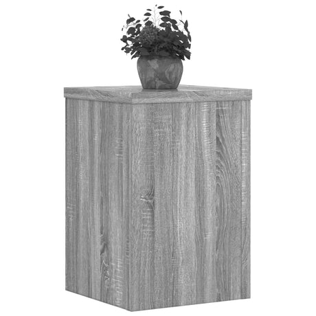 Plantenstandaards 2 st 25x25x35 cm bewerkt hout grijs sonoma - AllerleiShop