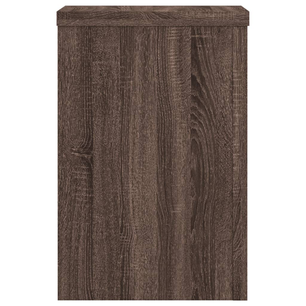 Plantenstandaards 2 st 25x25x35 cm bewerkt hout bruin eiken - AllerleiShop