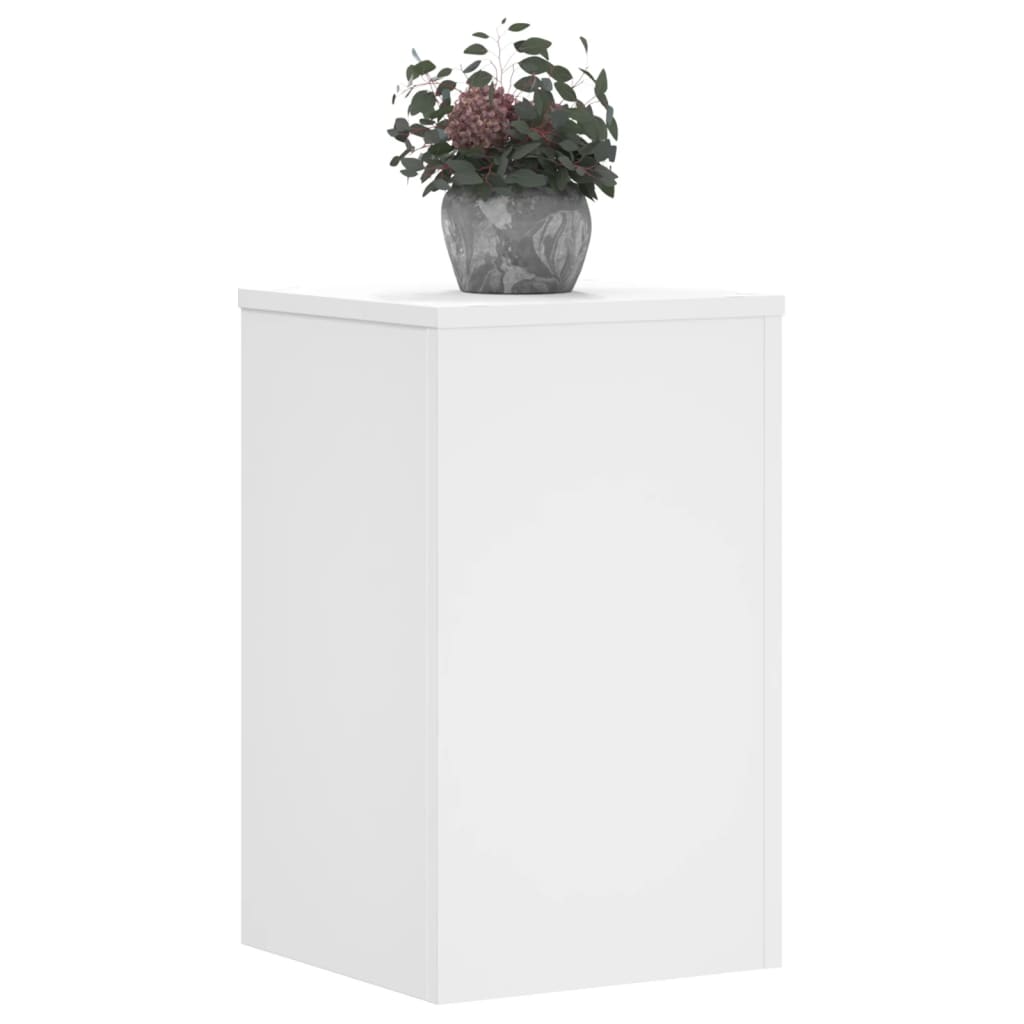 Plantenstandaards 2 st 30x30x50 cm bewerkt hout wit - AllerleiShop