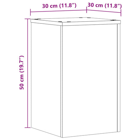 Plantenstandaards 2 st 30x30x50 cm bewerkt hout wit - AllerleiShop