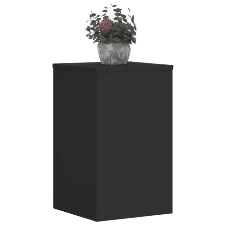 Plantenstandaards 2 st 30x30x50 cm bewerkt hout zwart - AllerleiShop