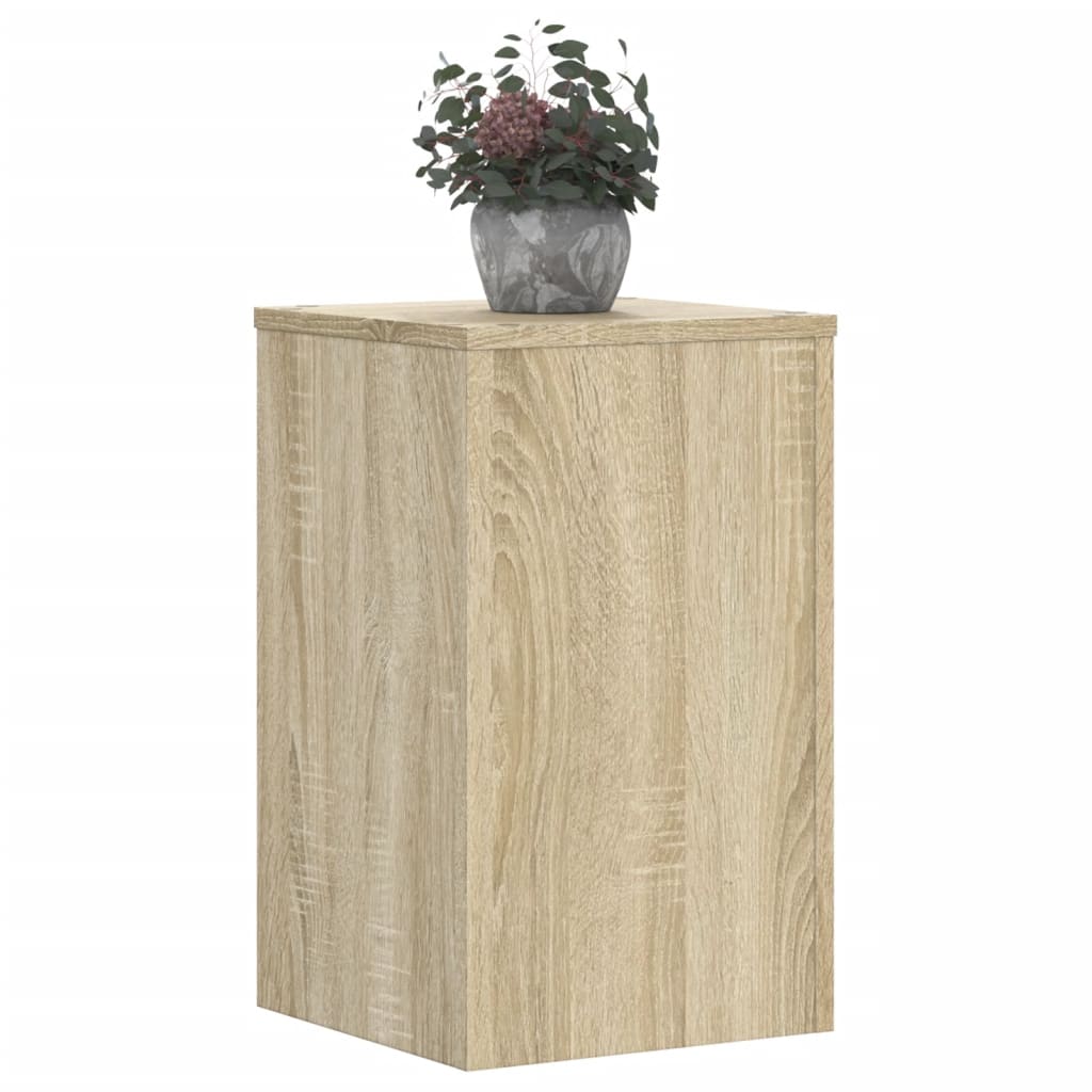 Plantenstandaards 2 st 30x30x50 cm bewerkt hout sonoma eiken - AllerleiShop