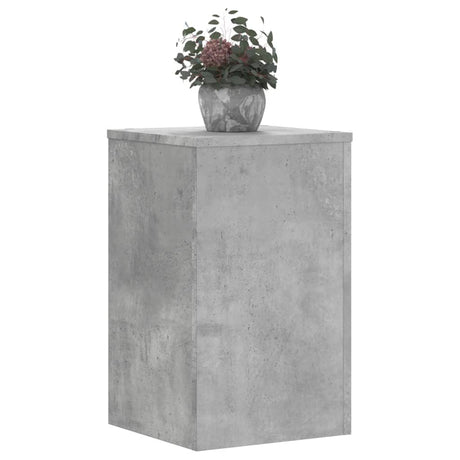 Plantenstandaards 2 st 30x30x50 cm bewerkt hout betongrijs - AllerleiShop