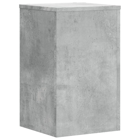 Plantenstandaards 2 st 30x30x50 cm bewerkt hout betongrijs - AllerleiShop