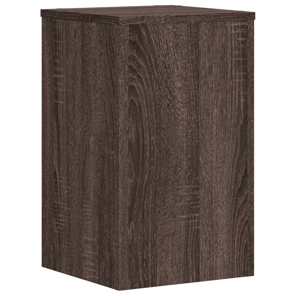 Plantenstandaards 2 st 30x30x50 cm bewerkt hout bruin eiken - AllerleiShop