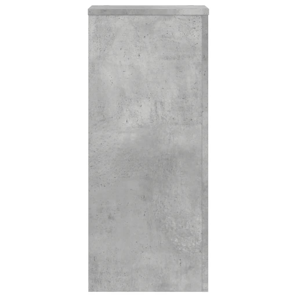 Plantenstandaards 2 st 30x30x70 cm bewerkt hout betongrijs - AllerleiShop