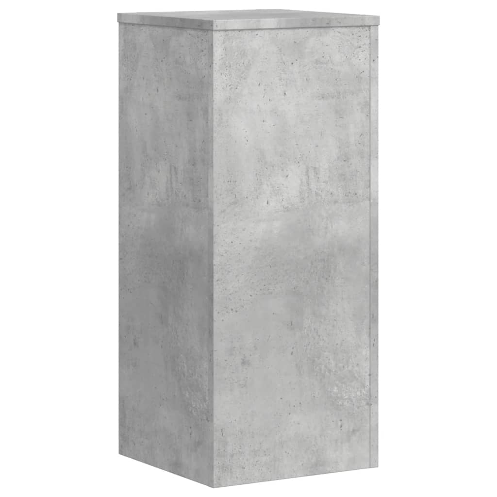 Plantenstandaards 2 st 30x30x70 cm bewerkt hout betongrijs - AllerleiShop