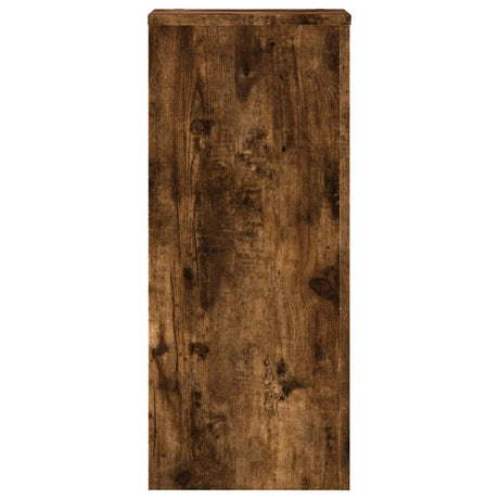 Plantenstandaards 2 st 30x30x70 cm bewerkt hout gerookt eiken - AllerleiShop