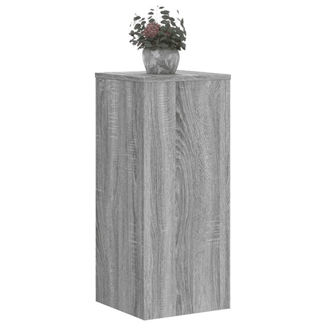 Plantenstandaards 2 st 30x30x70 cm bewerkt hout grijs sonoma - AllerleiShop