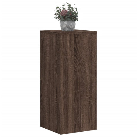 Plantenstandaards 2 st 30x30x70 cm bewerkt hout bruin eiken - AllerleiShop