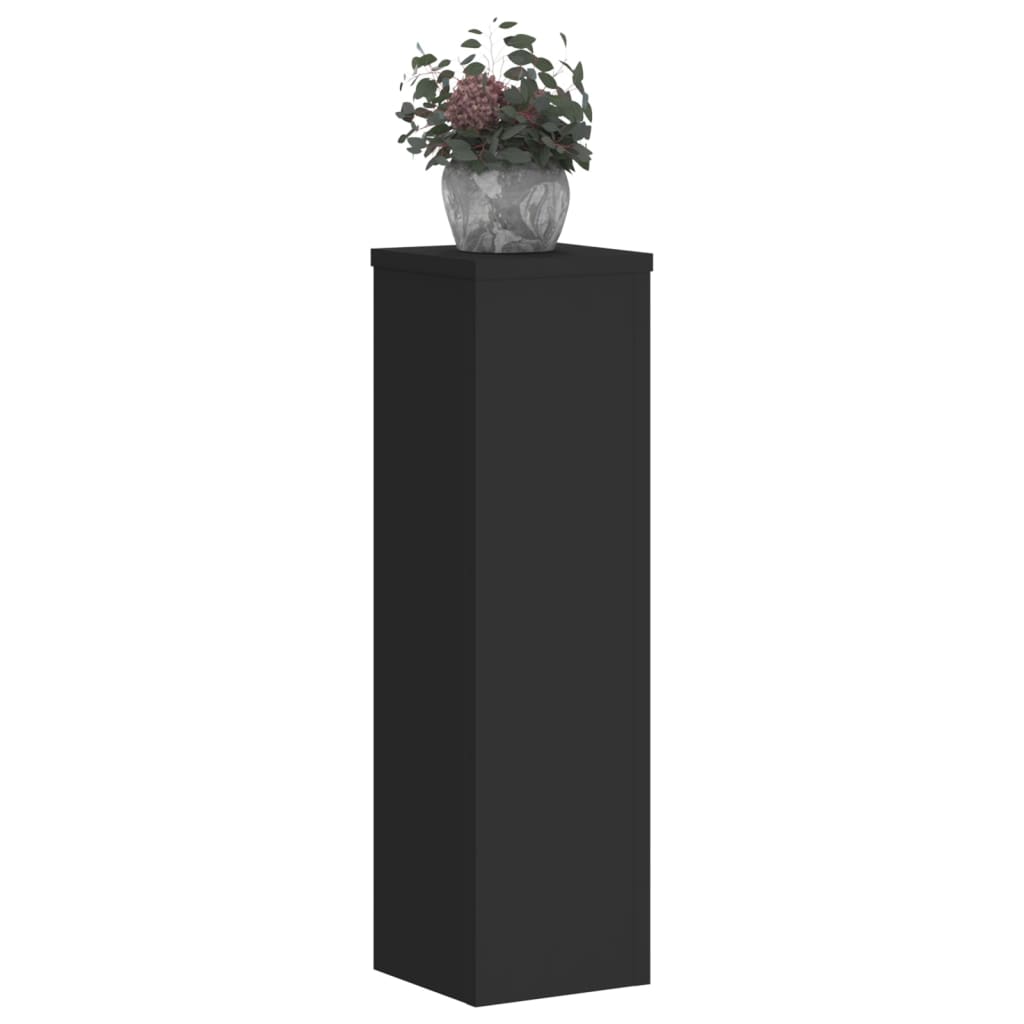 Plantenstandaards 2 st 17x17x60 cm bewerkt hout zwart