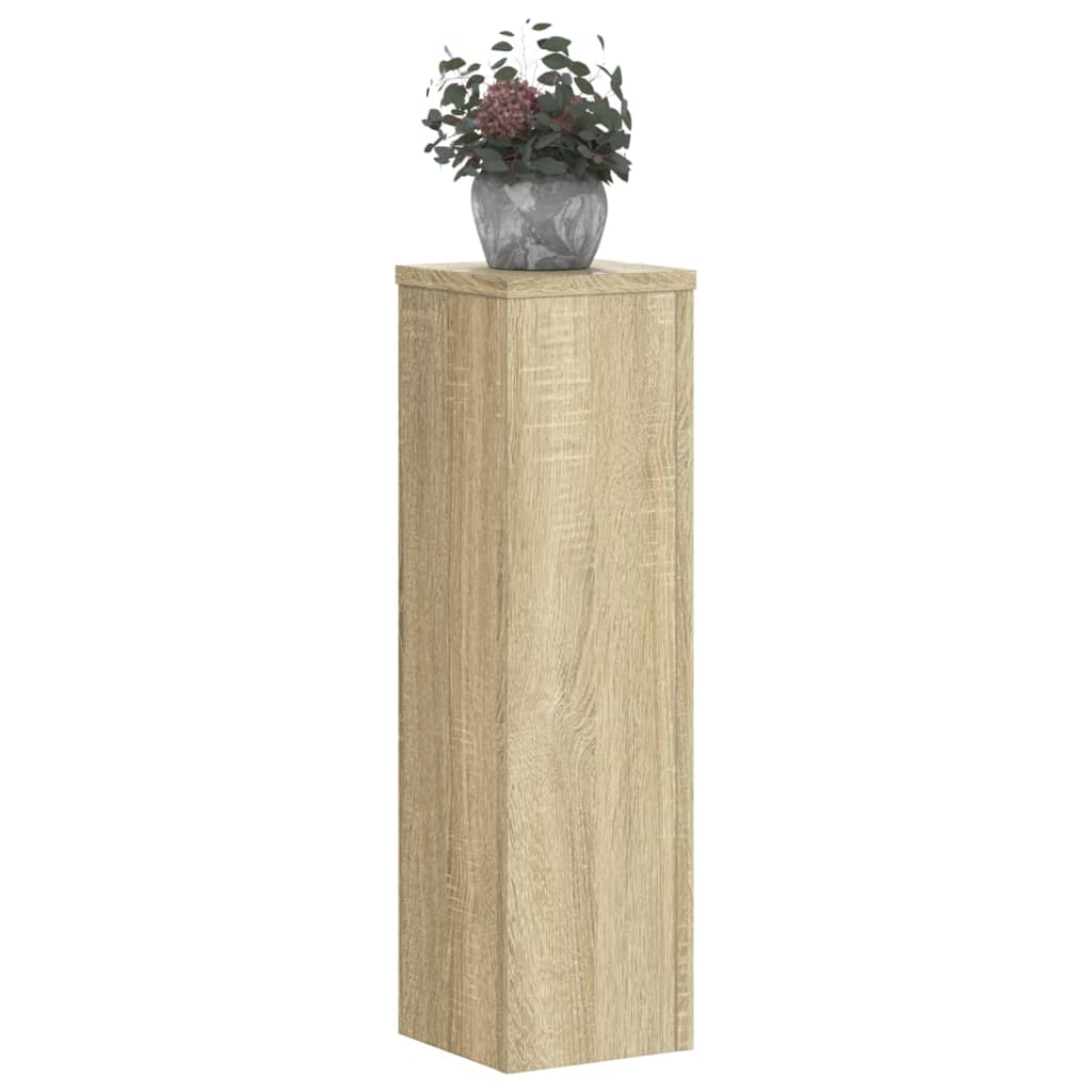 Plantenstandaards 2 st 17x17x60 cm bewerkt hout sonoma eiken - AllerleiShop