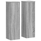 Plantenstandaards 2 st 17x17x60 cm bewerkt hout grijs sonoma - AllerleiShop