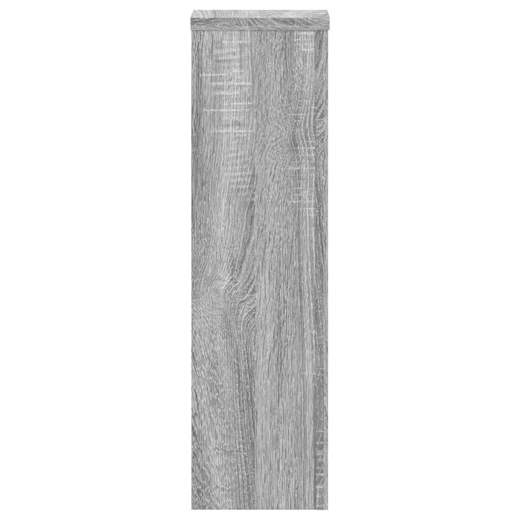 Plantenstandaards 2 st 17x17x60 cm bewerkt hout grijs sonoma - AllerleiShop