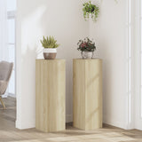 Plantenstandaards 2 st 25x25x80 cm bewerkt hout sonoma eiken - AllerleiShop