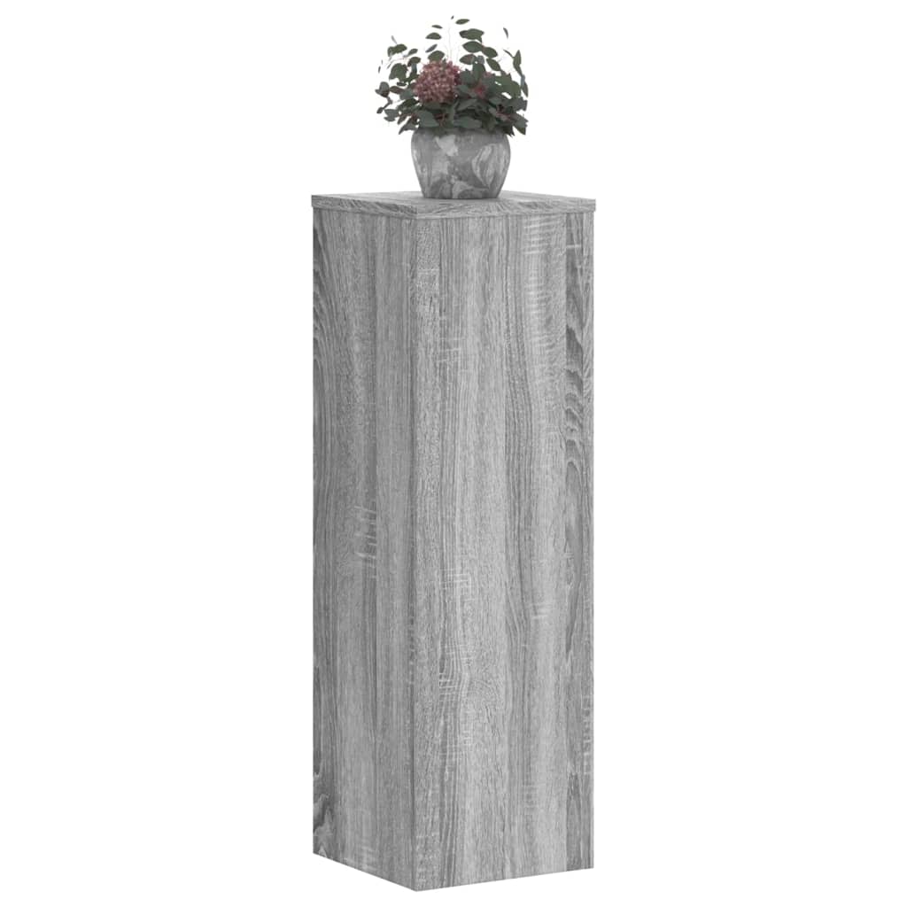 Plantenstandaards 2 st 25x25x80 cm bewerkt hout grijs sonoma - AllerleiShop