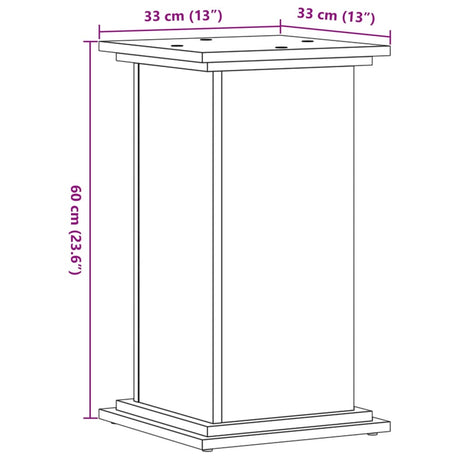 Plantenstandaard 33x33x60 cm bewerkt hout wit - AllerleiShop