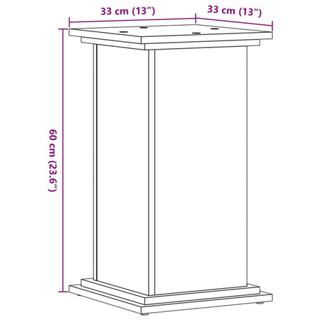 Plantenstandaard 33x33x60 cm bewerkt hout zwart - AllerleiShop