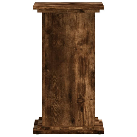 Plantenstandaard 33x33x60 cm bewerkt hout gerookt eikenkleurig - AllerleiShop