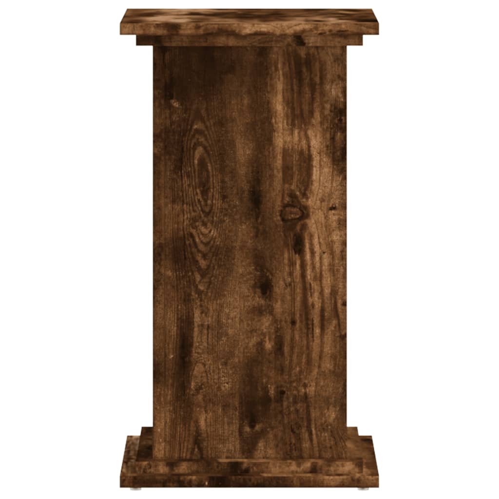 Plantenstandaard 33x33x60 cm bewerkt hout gerookt eikenkleurig - AllerleiShop