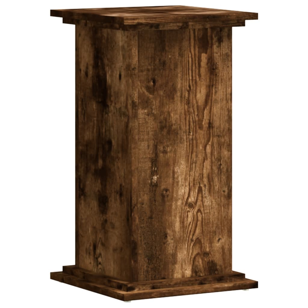 Plantenstandaard 33x33x60 cm bewerkt hout gerookt eikenkleurig - AllerleiShop