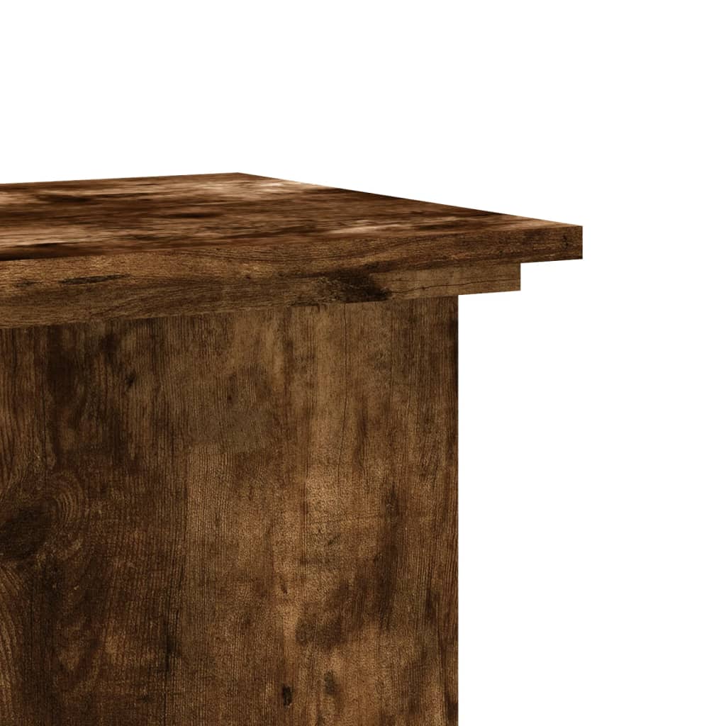 Plantenstandaard 33x33x60 cm bewerkt hout gerookt eikenkleurig - AllerleiShop