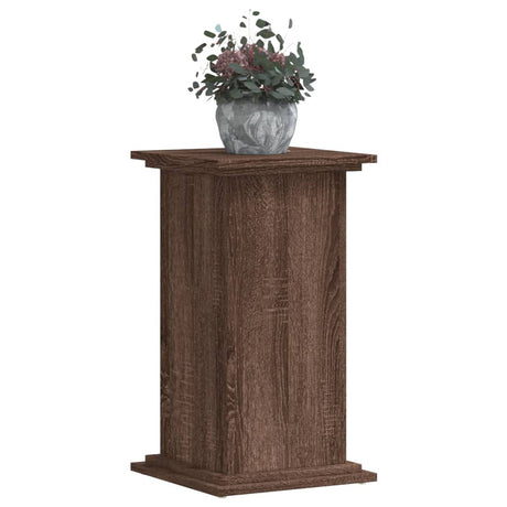 Plantenstandaard 33x33x60 cm bewerkt hout bruin eikenkleurig - AllerleiShop