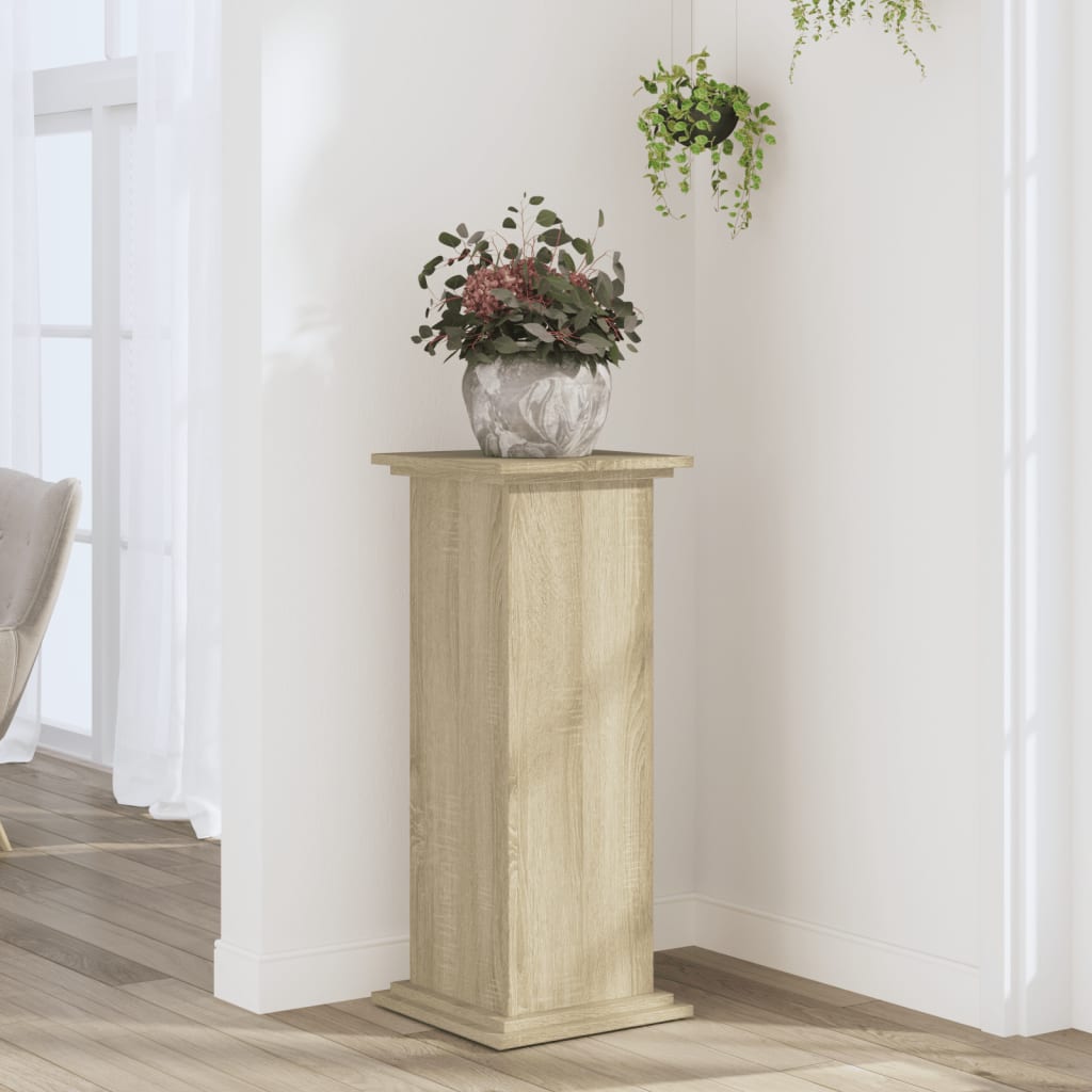 Plantenstandaard 33x33x80 cm bewerkt hout sonoma eikenkleurig - AllerleiShop