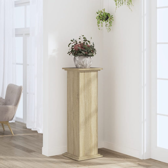 Plantenstandaard 33x33x100 cm bewerkt hout sonoma eikenkleurig - AllerleiShop