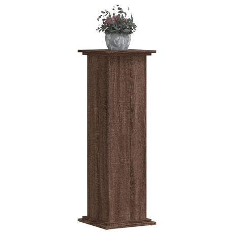 Plantenstandaard 33x33x100 cm bewerkt hout bruin eikenkleurig - AllerleiShop