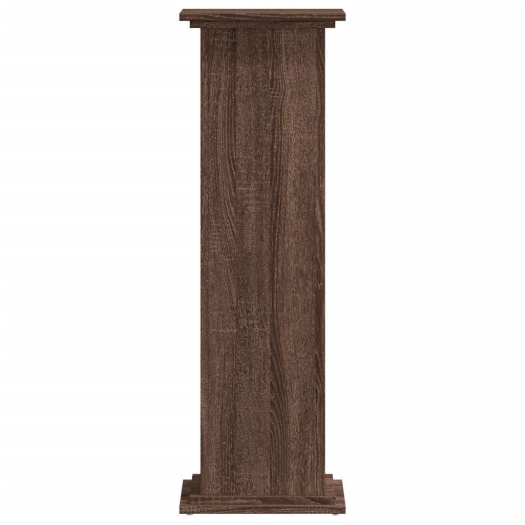 Plantenstandaard 33x33x100 cm bewerkt hout bruin eikenkleurig - AllerleiShop