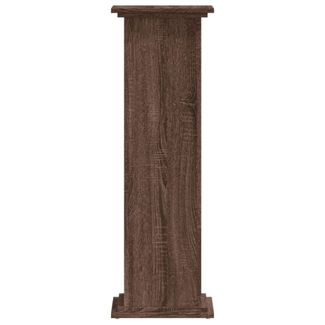 Plantenstandaard 33x33x100 cm bewerkt hout bruin eikenkleurig - AllerleiShop