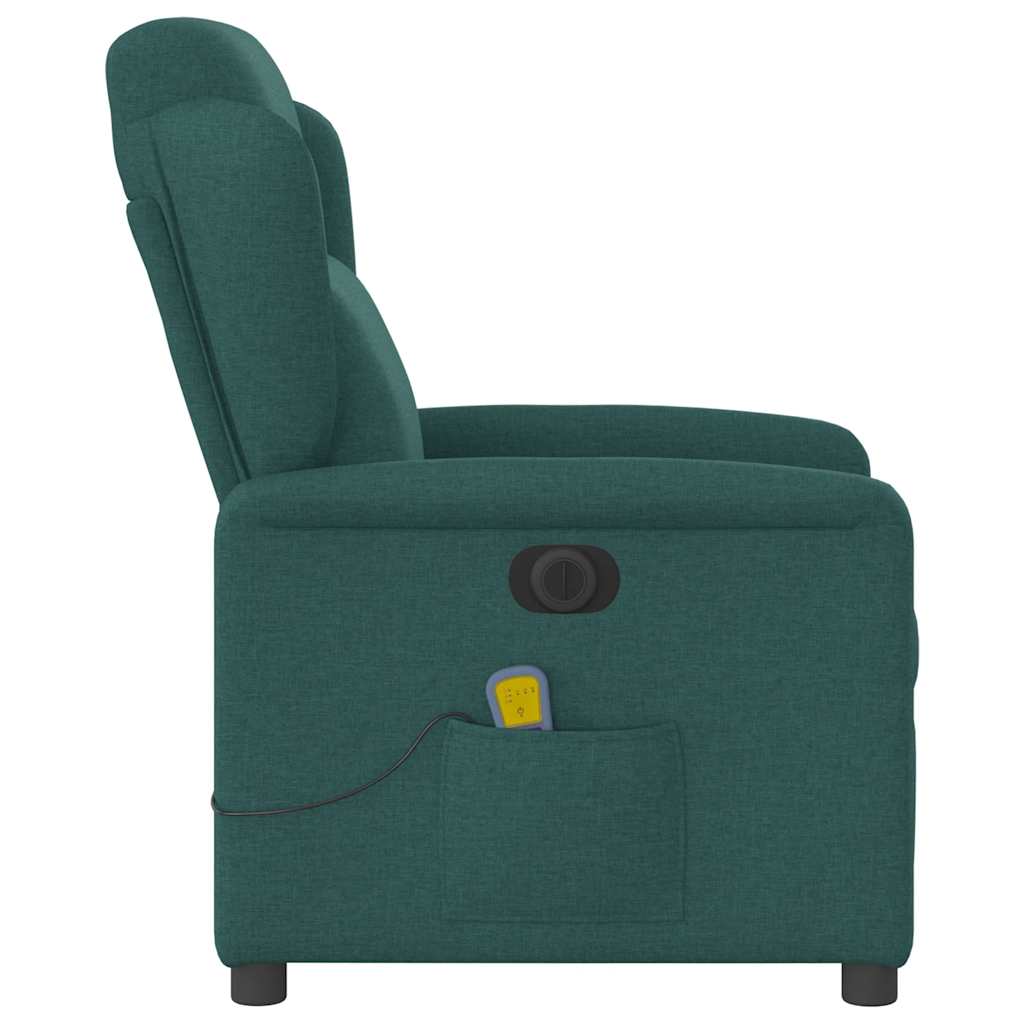 Massagestoel elektrisch verstelbaar stof donkergroen