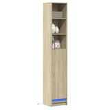 Dressoir met LED 36x32,5x200cm bewerkt hout sonoma eikenkleurig - AllerleiShop