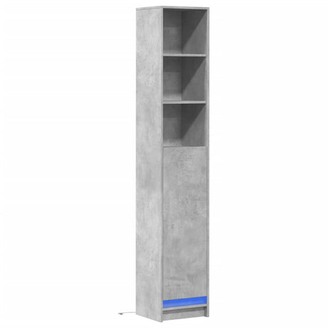 Dressoir met LED 36x32,5x200 cm bewerkt hout betongrijs - AllerleiShop