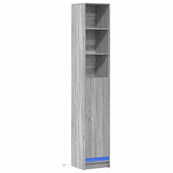 Dressoir met LED 36x32,5x200 cm bewerkt hout grijs sonoma eiken - AllerleiShop