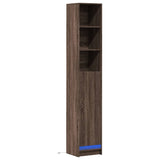 Dressoir met LED 36x32,5x200 cm bewerkt hout bruin eikenkleur - AllerleiShop