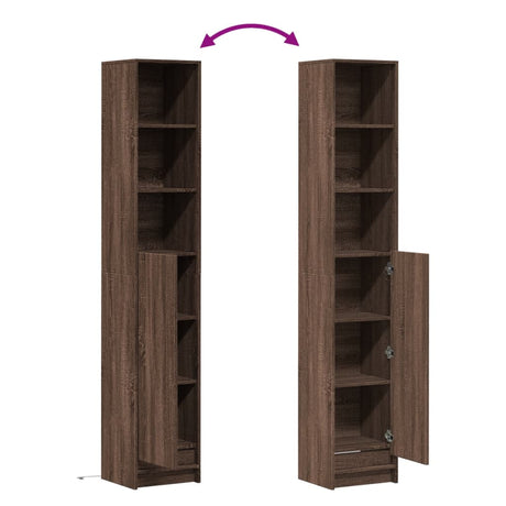 Dressoir met LED 36x32,5x200 cm bewerkt hout bruin eikenkleur - AllerleiShop