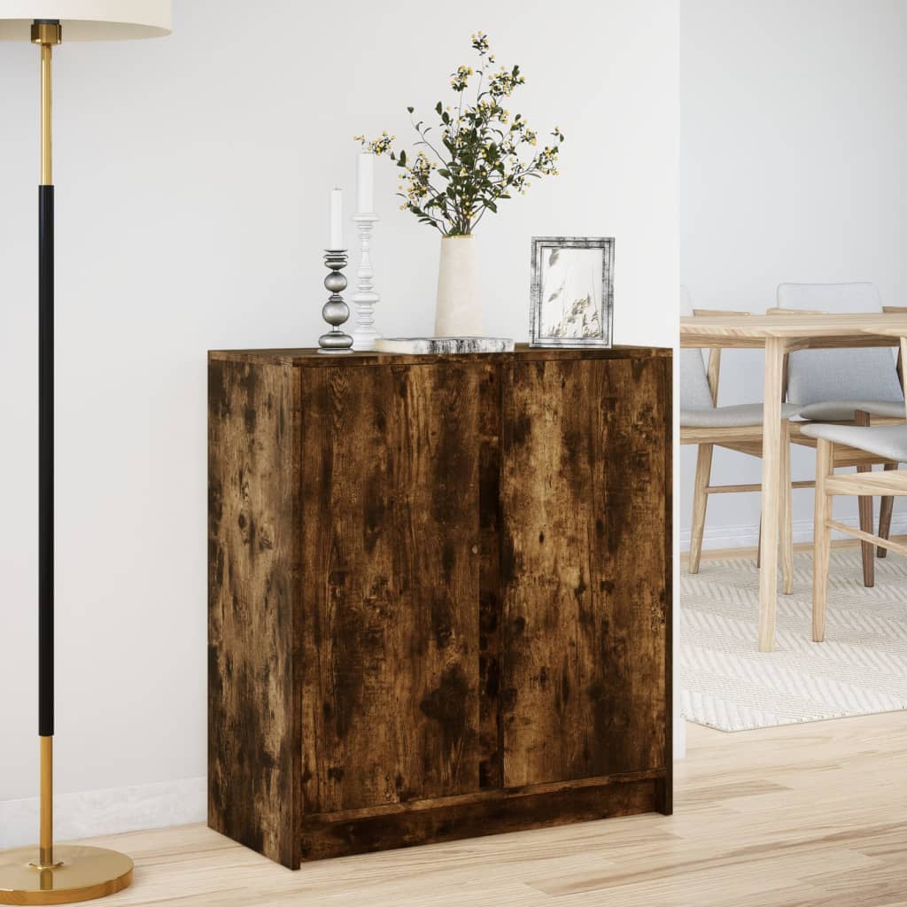 Dressoir met LED 77x34x85 cm bewerkt hout gerookt eikenkleurig - AllerleiShop