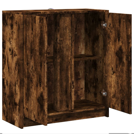 Dressoir met LED 77x34x85 cm bewerkt hout gerookt eikenkleurig - AllerleiShop