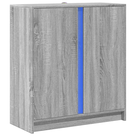 Dressoir met LED 77x34x85 cm bewerkt hout grijs sonoma eiken - AllerleiShop