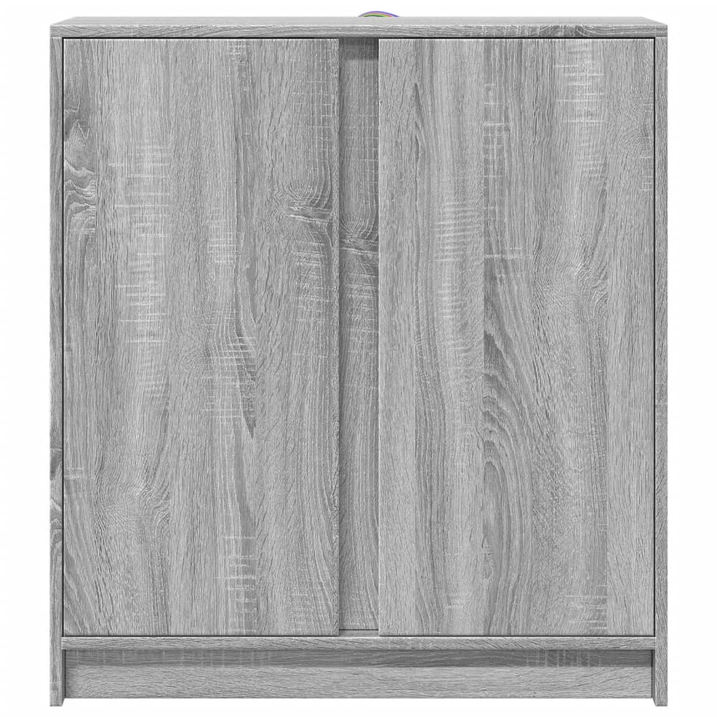 Dressoir met LED 77x34x85 cm bewerkt hout grijs sonoma eiken - AllerleiShop